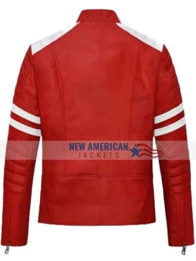 Red and White Leather Jacket