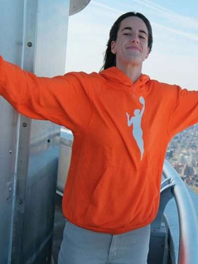 Empire State Building Caitlin Clark Orange Hoodie