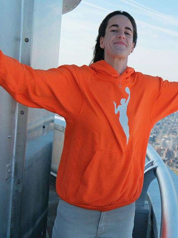 Empire State Building Caitlin Clark Orange Hoodie