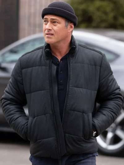 Chicago Fire 2025 Taylor Kinney Black Puffer Jacket