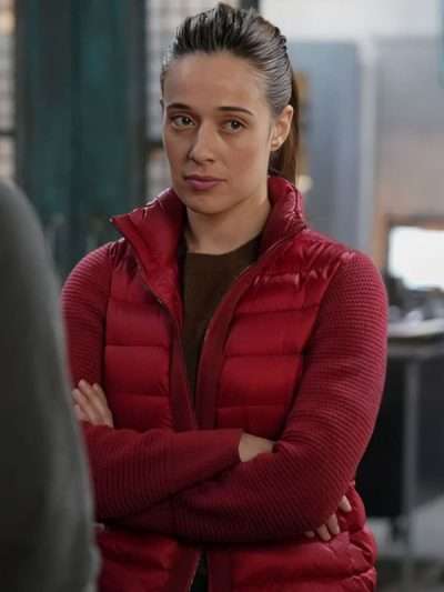 Chicago PD 2025 Marina Squerciati Red Puffer Jacket