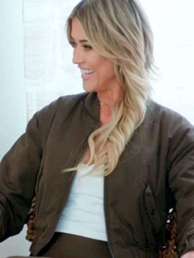 Get Christina Hall The Flip Off 2025 Bomber Jacket