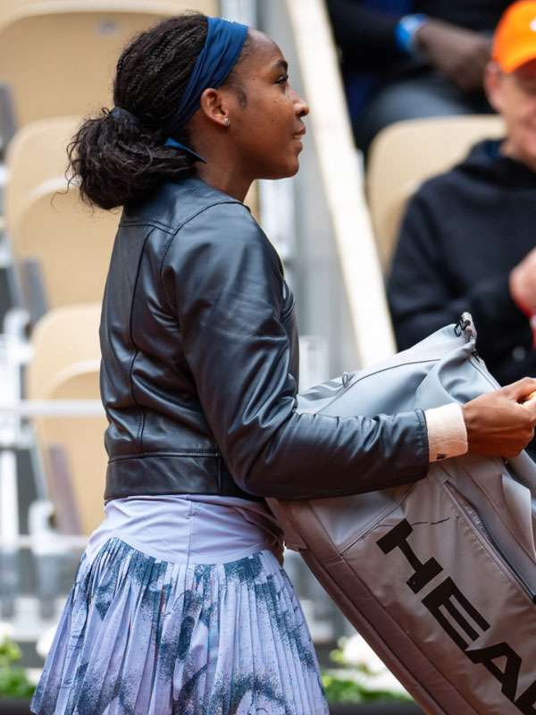 Coco Gauff Leather Jacket For Sale