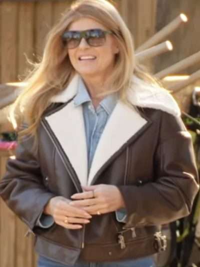 Buy Connie Britton The Motherhood Brown Leather Jacket