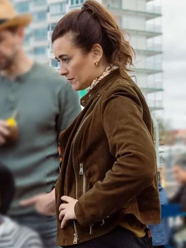 Cote de Pablo NCIS Tony & Ziva Brown Suede Leather Jacket