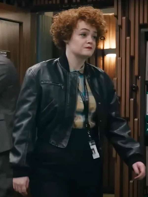 Leah Byrne Dept Q Bomber Leather Jacket