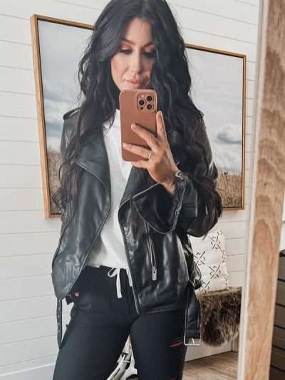 Down Home Fab Chelsea DeBoer Biker Leather Jacket