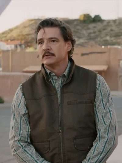 Shop Eddington 2025 Pedro Pascal Brown Vest