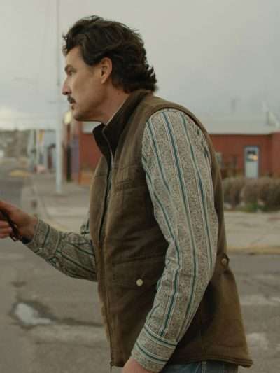Eddington 2025 Pedro Pascal Brown Cotton Vest