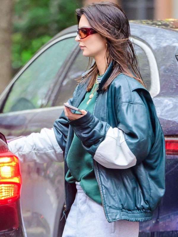 Emily Ratajkowski NYC Leather Jacket