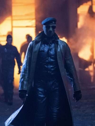 Evan McCone The Running Man Black Leather Coat