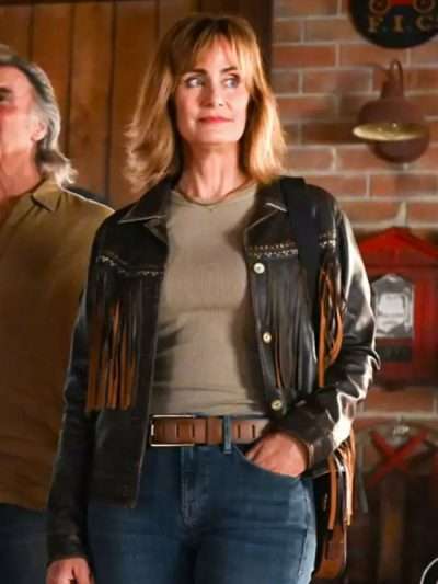 Sharon Leone Fire Country S03 Fringe Leather Jacket