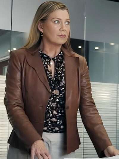 Good American Family 2025 Kristine Barnett Brown Leather Blazer