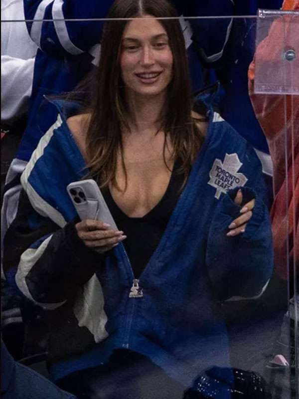 Hailey Bieber 2025 Toronto Maple Leafs Track Jacket
