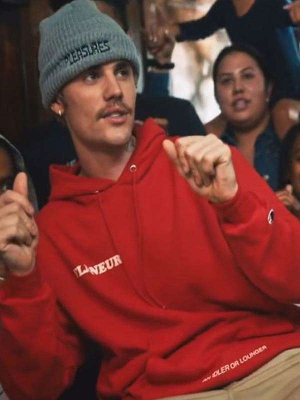 Singer Justin Bieber Intentions Red Hoodie