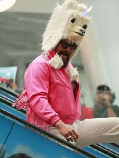 Jason Momoa A Minecraft Movie 2025 Pink Bomber Fringe Jacket