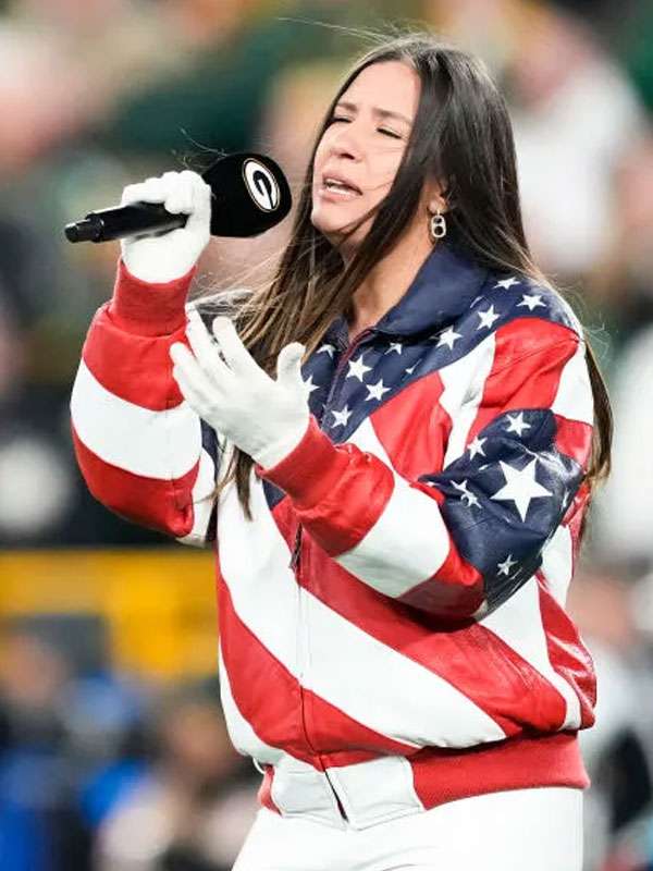 Jessie G American Flag Bomber Jacket