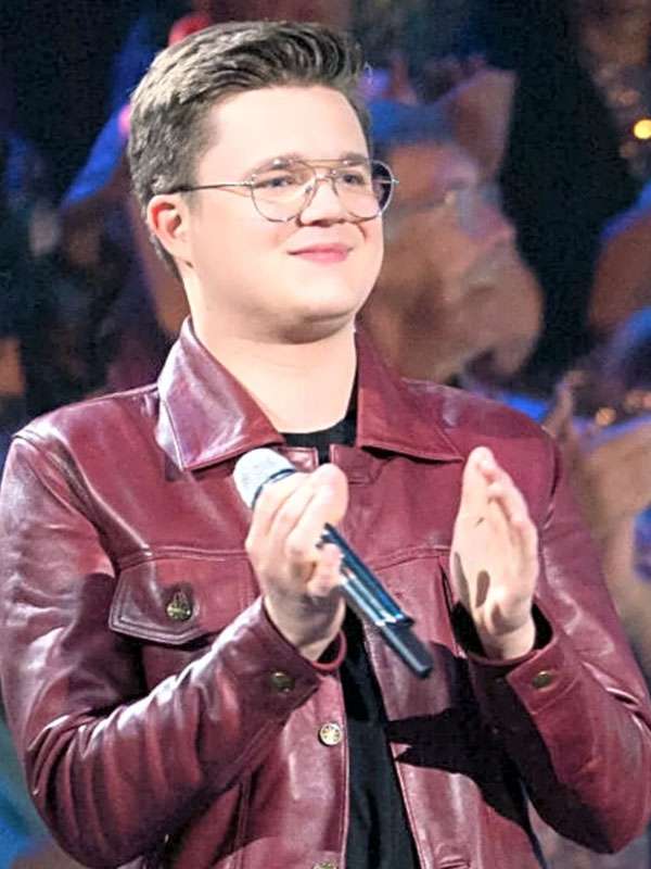 Josh King American Idol Maroon Leather Jacket