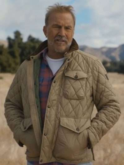 KevKevin Costner’s The West 2025 Kevin Costner Quilted Jacketin Costner’s The Buy West Beige S01 Kevin Costner Beige Quilted Jacket