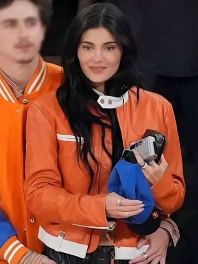 Buy Knicks Game 2025 Kylie Jenner Leather Jacket