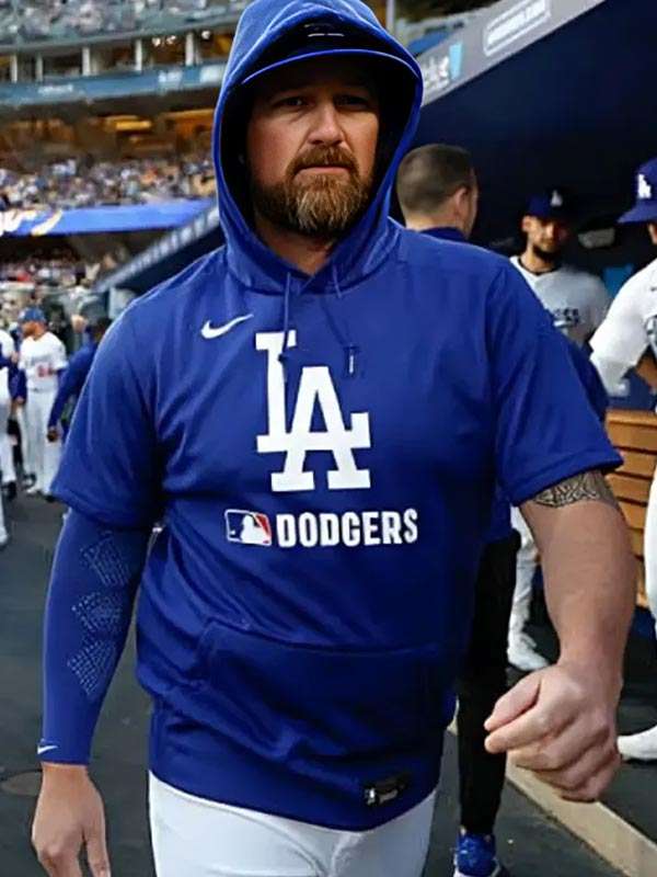 Los Angeles Dodgers Kirby Yates Blue Printed Hoodie