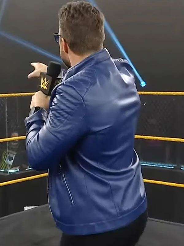 WWE NXT LA Knight Blue Quilted Leather Jacket