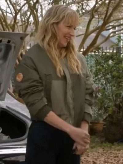 Leverage Redemption 2025 Beth Riesgraf Green Bomber Jacket