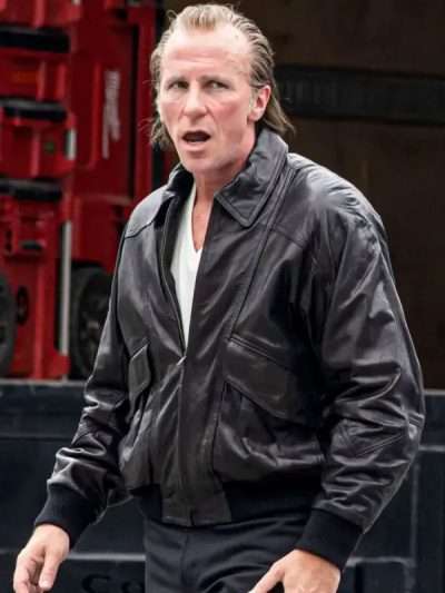 Shop Christian Bale Madden Black Leather Jacket