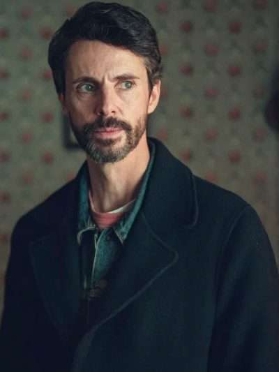 Dept Q 2025 Matthew Goode Black Coat