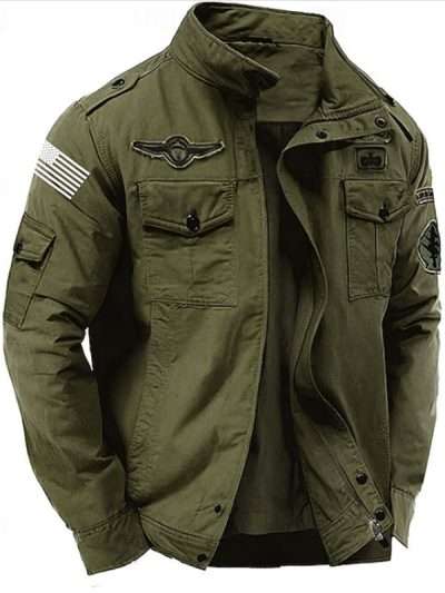 Shop Now Men Vintage Green Veteran Jacket
