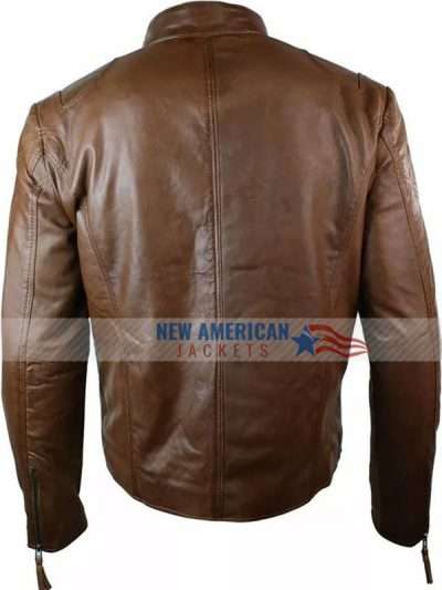Cafe Racer Brown Leather Jacket