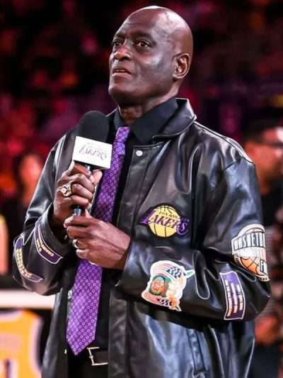 Michael Cooper Black Lakers Leather Jacket