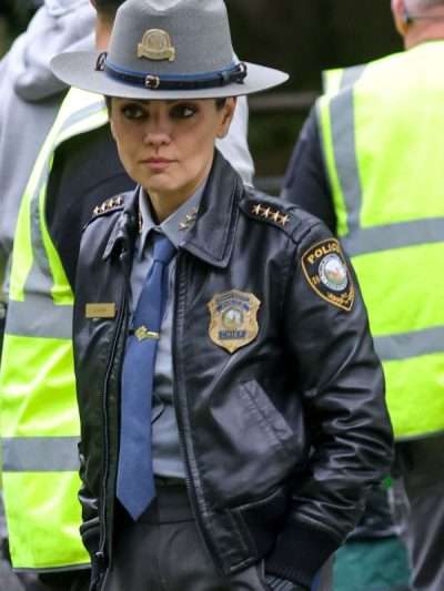 Shop Mila Kunis Wake Up Dead Man Bomber Leather Jacket