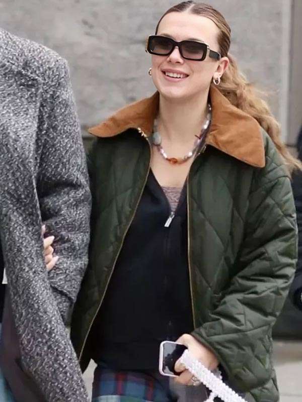 New York City Millie Bobby Brown Quilted Jacket