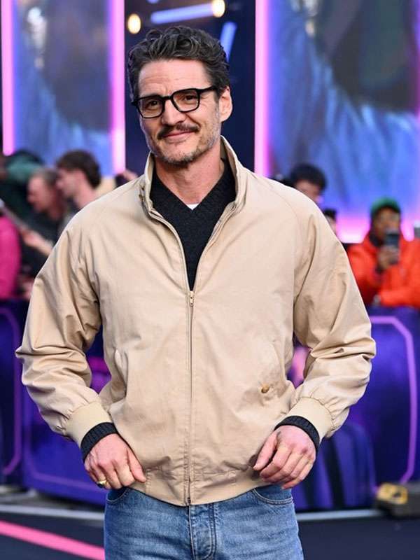 Movie Premiere Ballerina 2025 Pedro Pascal Beige Cotton Jacket