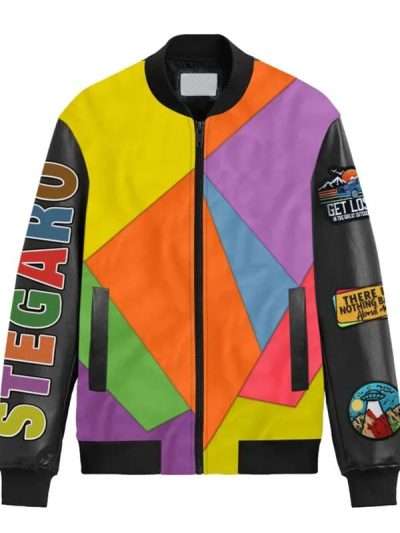 Buy Picasso Multicolor Patches Leather Jacket