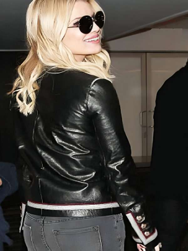 Street Style Jessica Simpson Black Leather Jacket