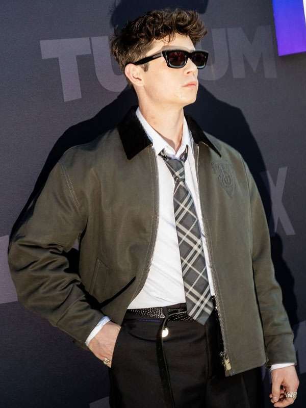 Netflix Tudum 2025 Ashby Gentry Grey Jacket