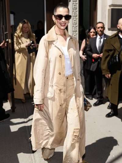 New York City 2025 Anne Hathaway Khaki Coat