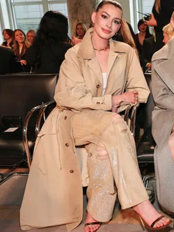 Buy New York City 2025 Anne Hathaway Khaki Trench Coat