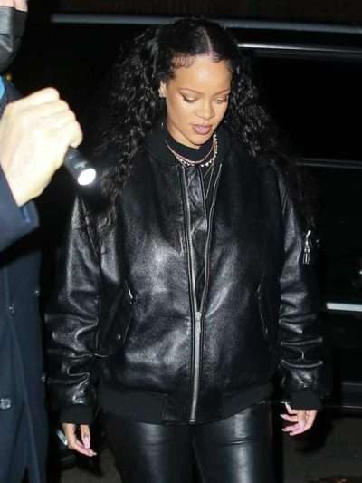 NYC Rihanna Black Leather Jacket
