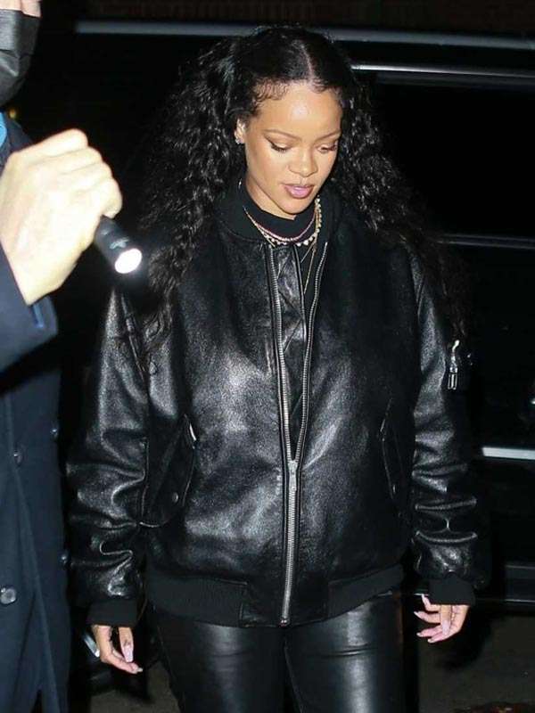 NYC Rihanna Black Leather Jacket