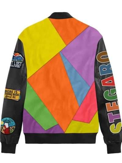 Shop Picasso Patches Leather Jacket