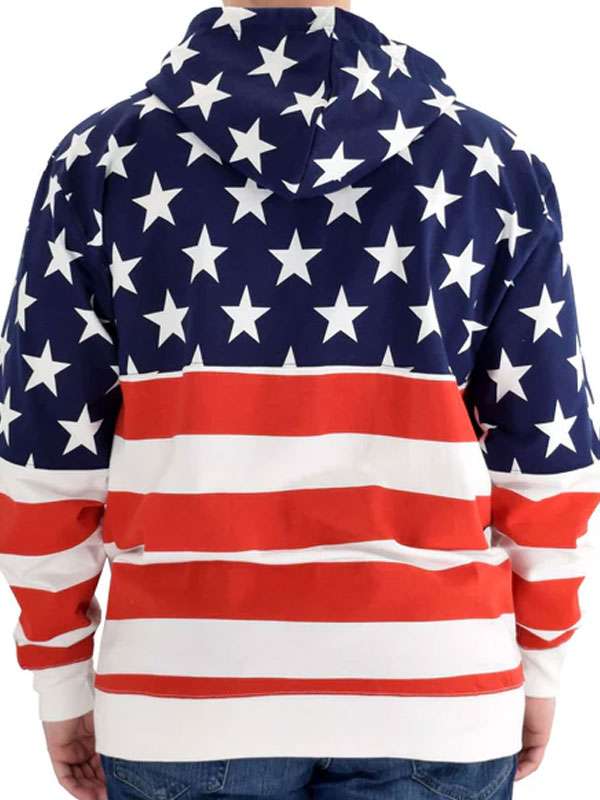 Men and Women Patriotic Stars US Flage Zip Up Hoodie