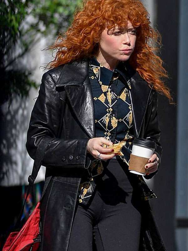 Poker Face 2025 Natasha Lyonne Leather Coat