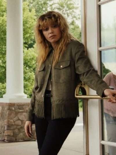 Buy Poker Face 2023 Charlie Cale Green Fringe Jacket