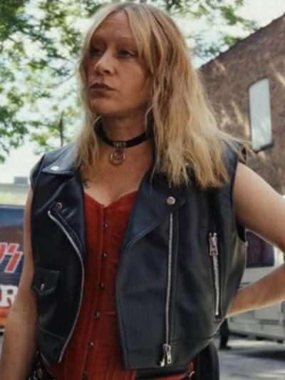 Poker Face 2023 Ruby Ruin Black Biker Leather Vest