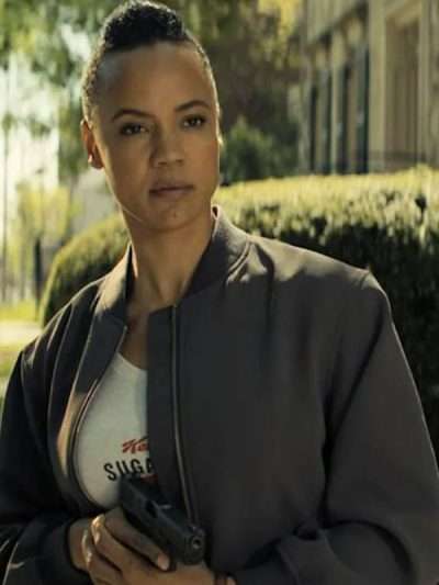 Reacher 2025 Frances Neagley Grey Bomber Jacket
