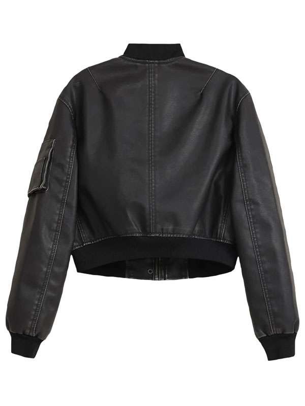 Leah Byrne Dept Q Bomber Leather Jacket