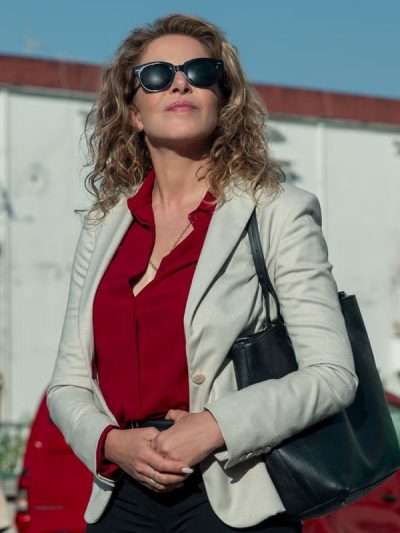 Shop Claudia Gerini Sara Woman in the Shadows White Blazer